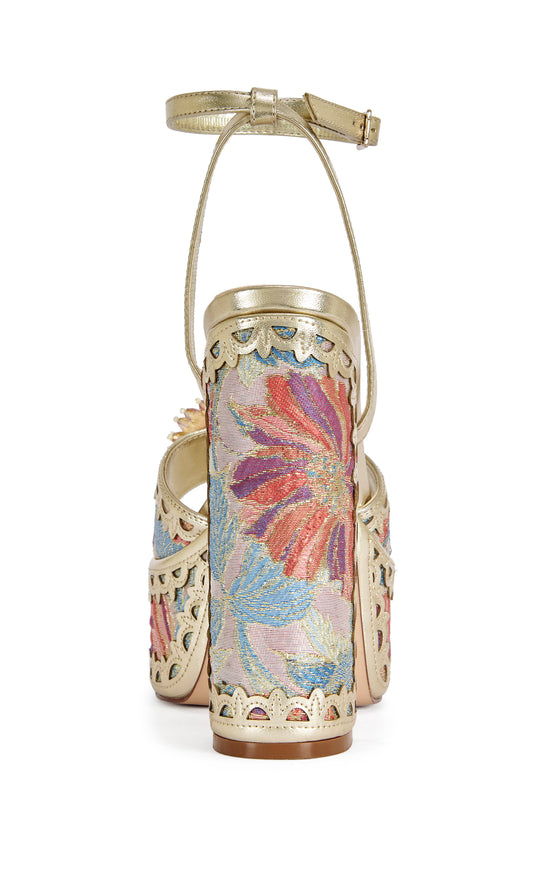 WENDA-PINKMULTI PLATFORM BROCADE SANDAL