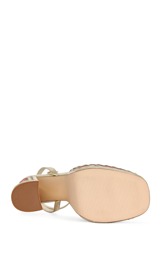 WENDA-PINKMULTI PLATFORM BROCADE SANDAL