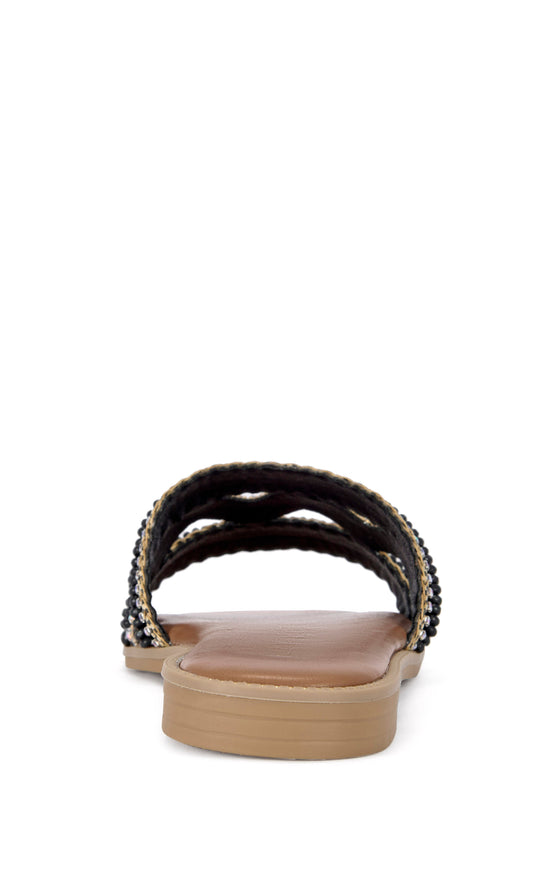 WEN-BLACK FLAT SANDAL