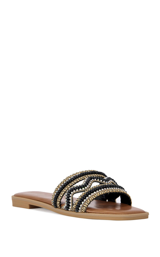 WEN-BLACK FLAT SANDAL
