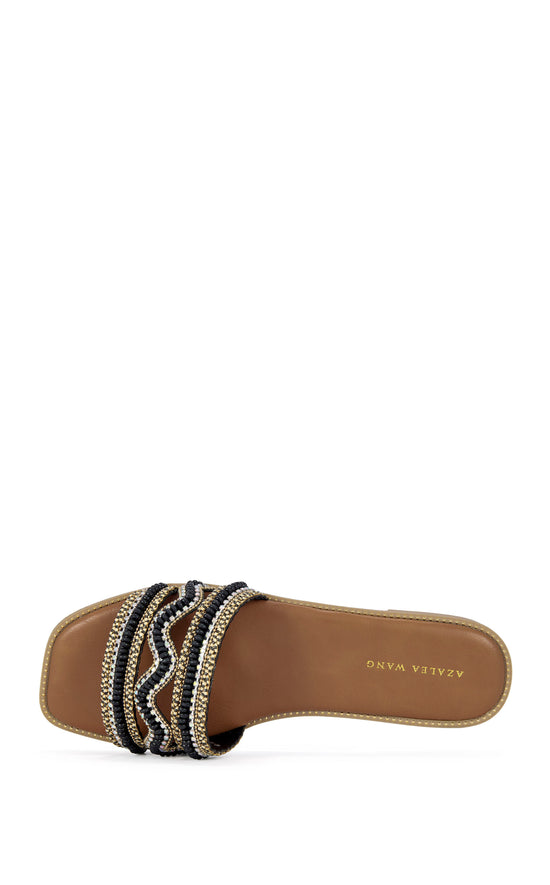 WEN-BLACK FLAT SANDAL