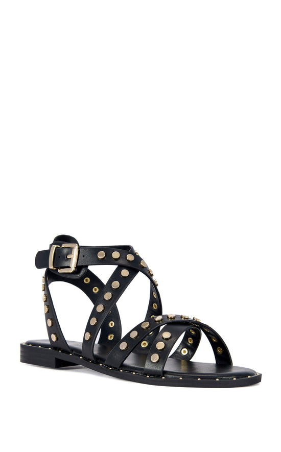 WHISTLER-BLACK FLAT SANDAL