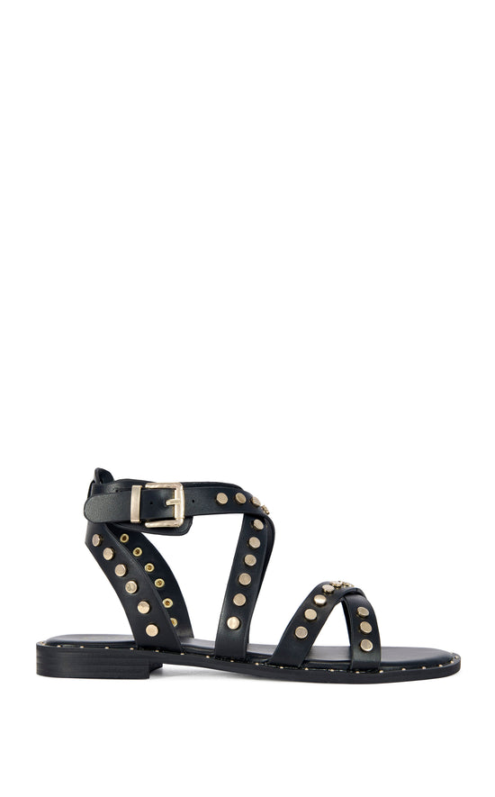 WHISTLER-BLACK FLAT SANDAL