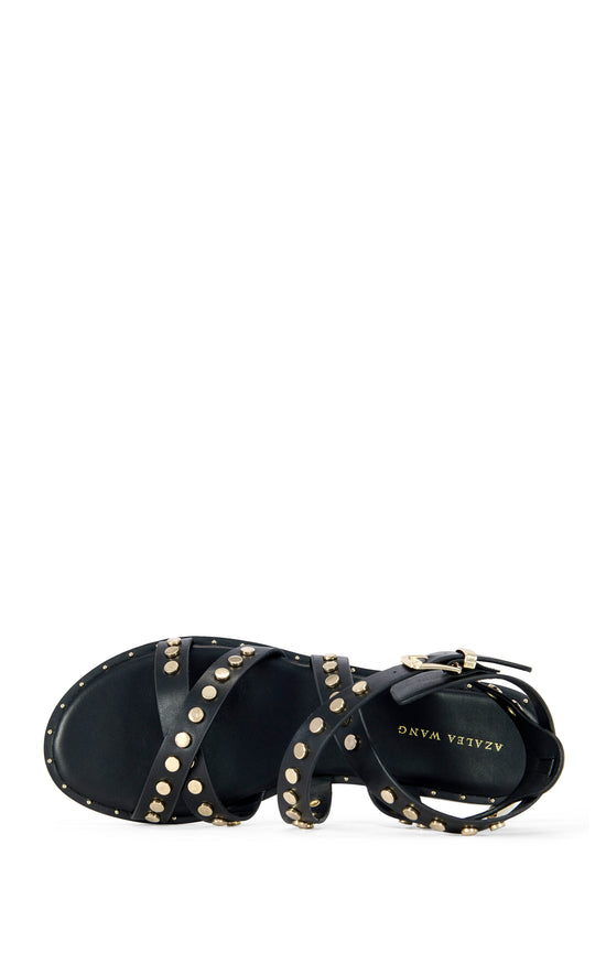 WHISTLER-BLACK FLAT SANDAL