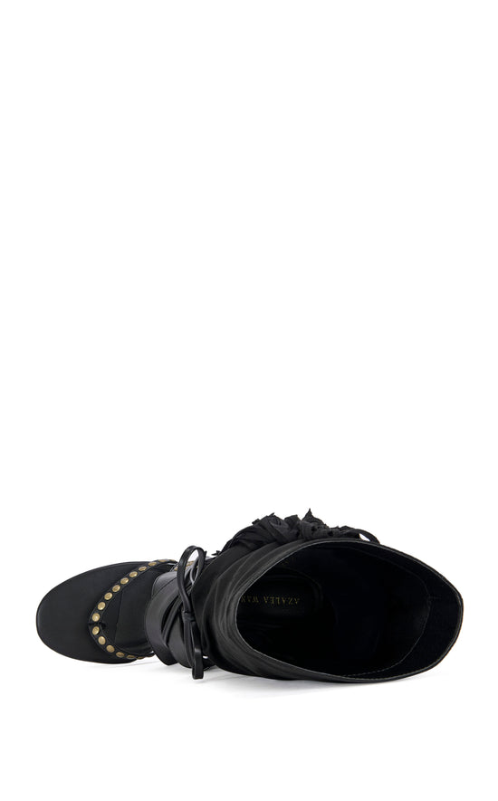 WILANO-BLACK FRINGE SANDAL BOOTIE