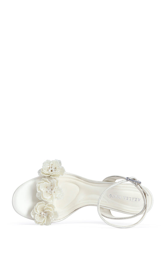 WINTERS-WHITE FLORAL WEDGE SANDAL