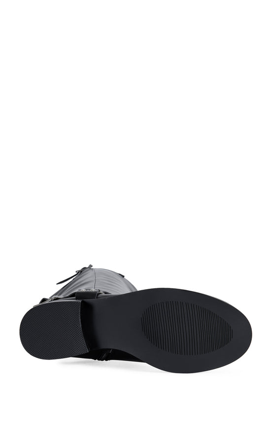 XALIIMA-BLACK OVER THE KNEE MOTO BOOT