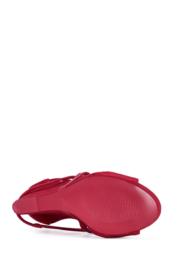 XARENI-RED PLATFORM WEDGE SANDAL