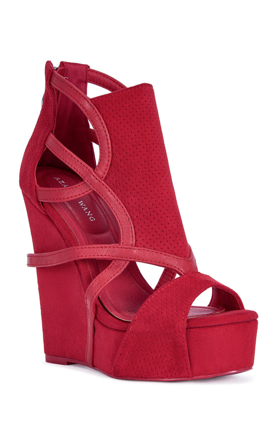 XARENI-RED PLATFORM WEDGE SANDAL