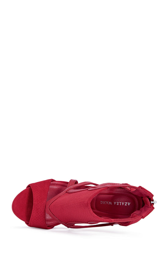 XARENI-RED PLATFORM WEDGE SANDAL