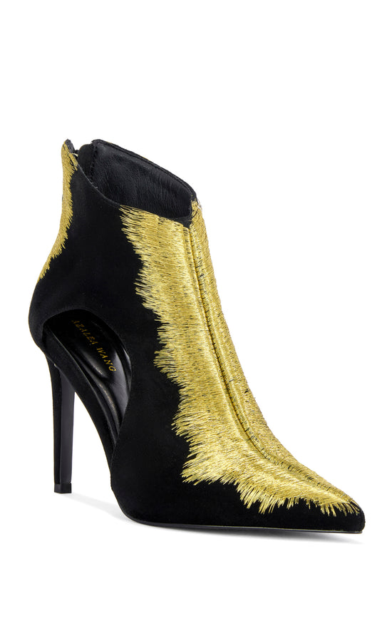 ZARAE-BLACKGOLD POINTED TOE STILETTO BOOTIE