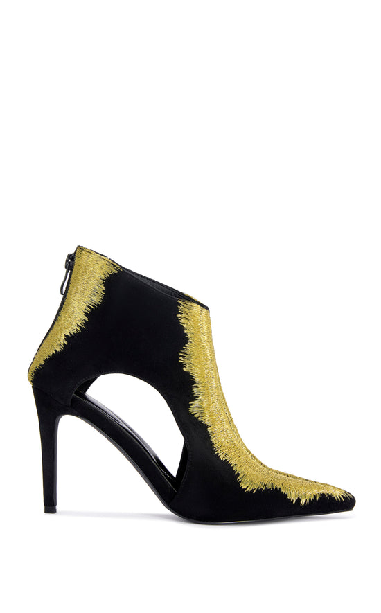 ZARAE-BLACKGOLD POINTED TOE STILETTO BOOTIE