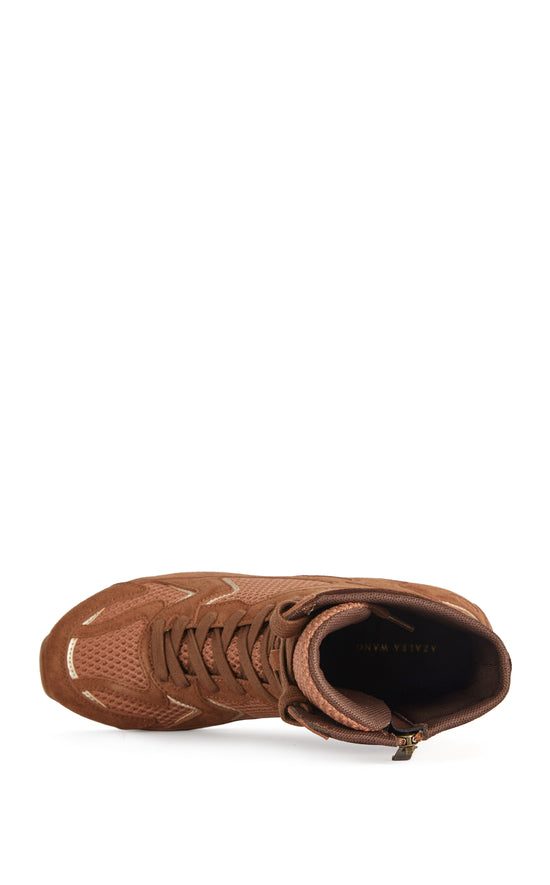 ZARA-BROWN FLAT LACE-UP SNEAKER BOOT