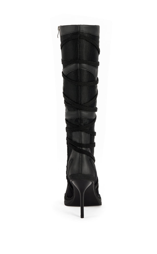 ZAYD-BLACK POINTED TOE SPORTY STILETTO BOOT