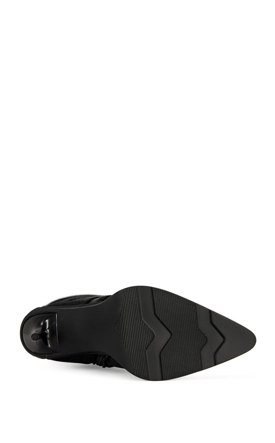 ZAYD-BLACK POINTED TOE SPORTY STILETTO BOOT
