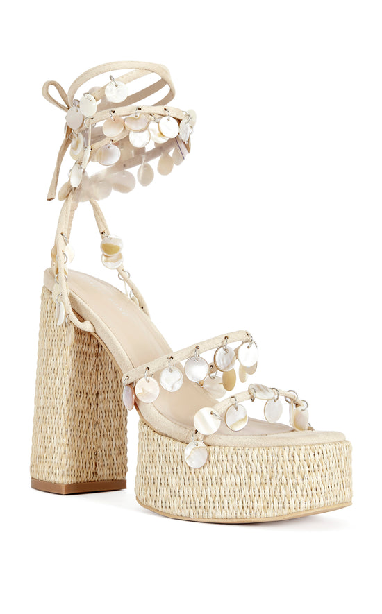 ZAZZIE-NATURAL MOTHER OF PEARL PLATFORM SANDAL