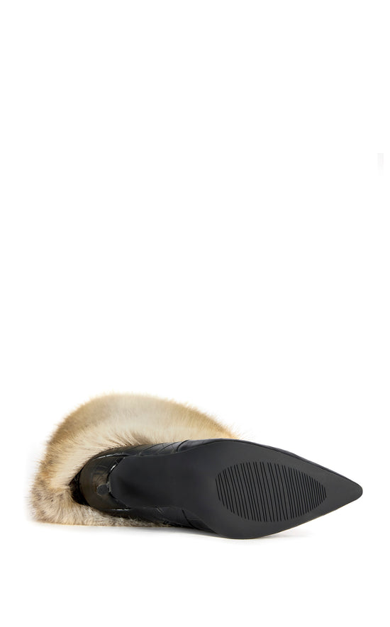ZENTHRA-CREAMMULTI FAUX FUR STILETTO BOOT