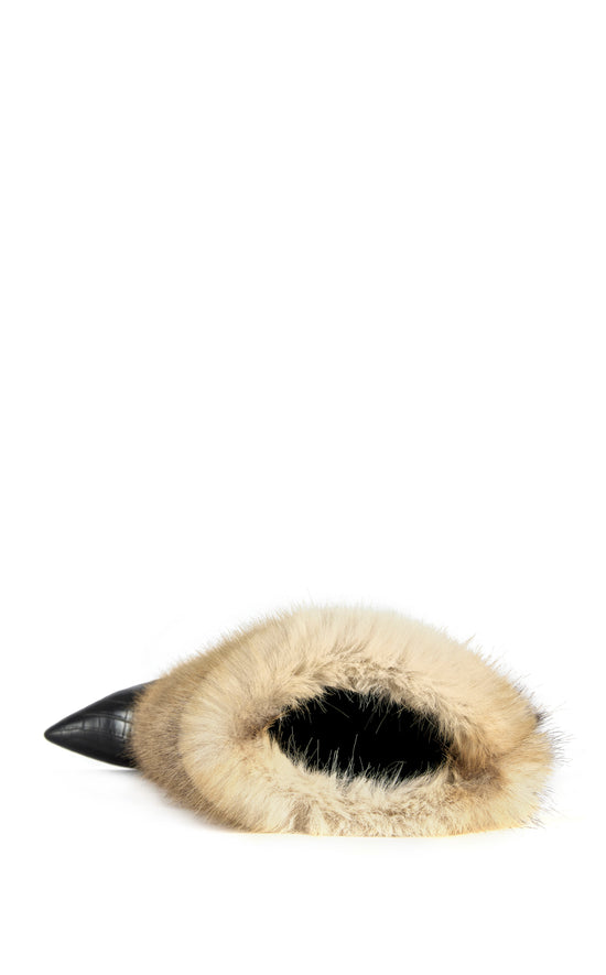 ZENTHRA-CREAMMULTI FAUX FUR STILETTO BOOT