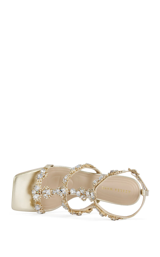ZETA-GOLD RHINESTONE STILETTO SANDAL