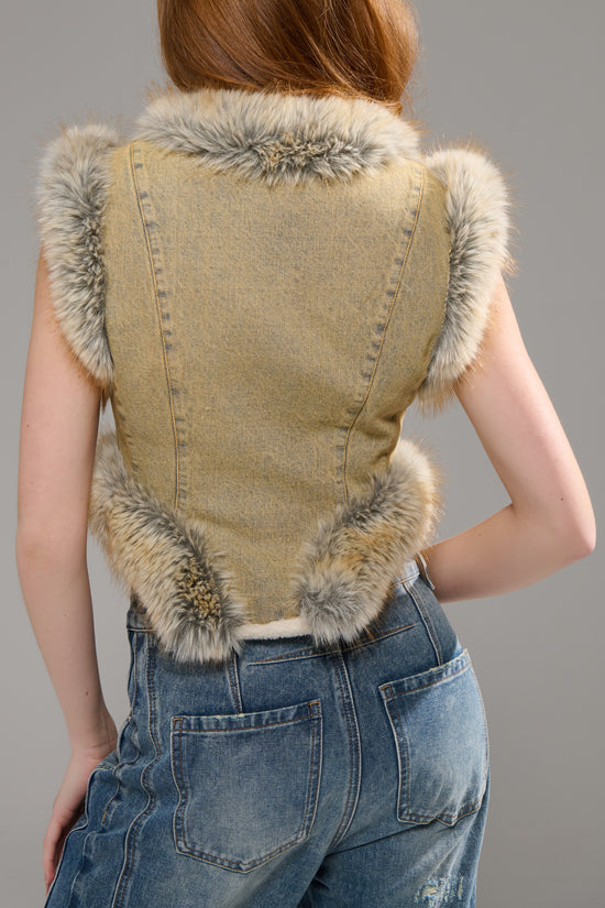 ZORAYA-DENIM VEST OUTERWEAR | AZALEA WANG