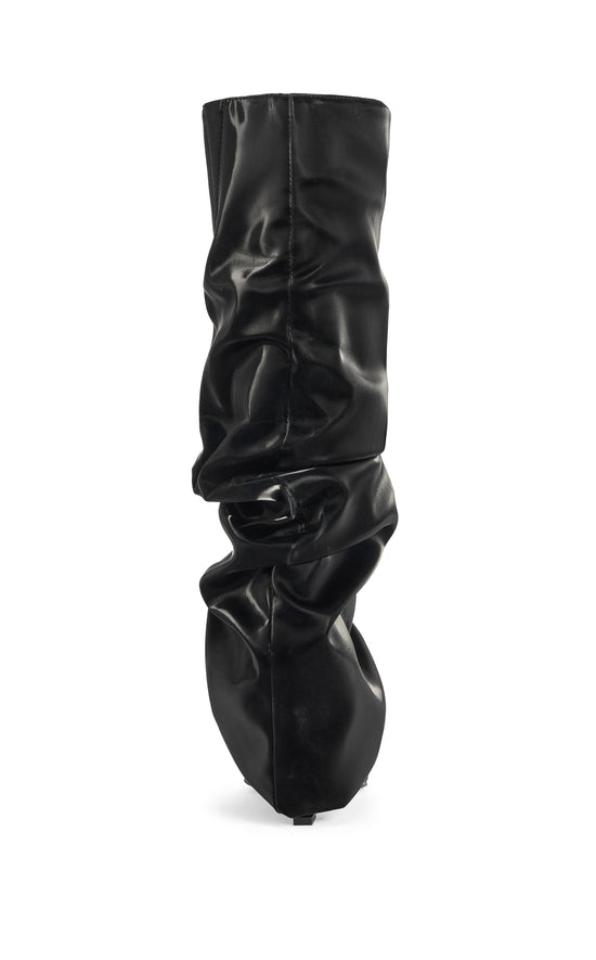 ZYLLA-BLACK WEDGE SLOUCH BOOT
