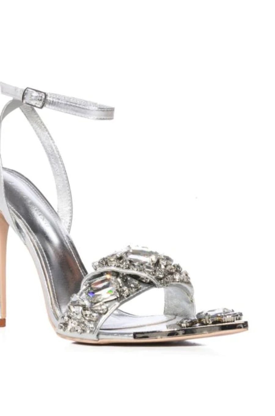 TILLY SILVER POINTED TOE OPEN SANDAL
