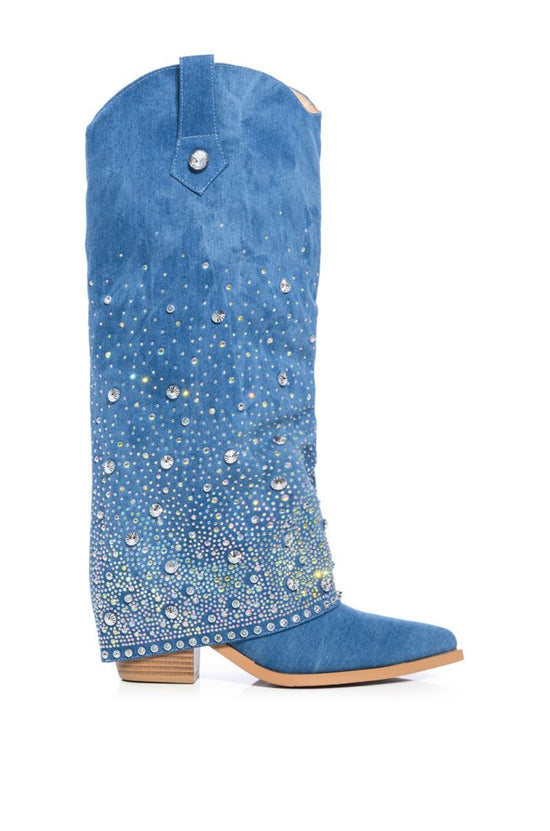MELLOW-DENIM WESTERN BOOT