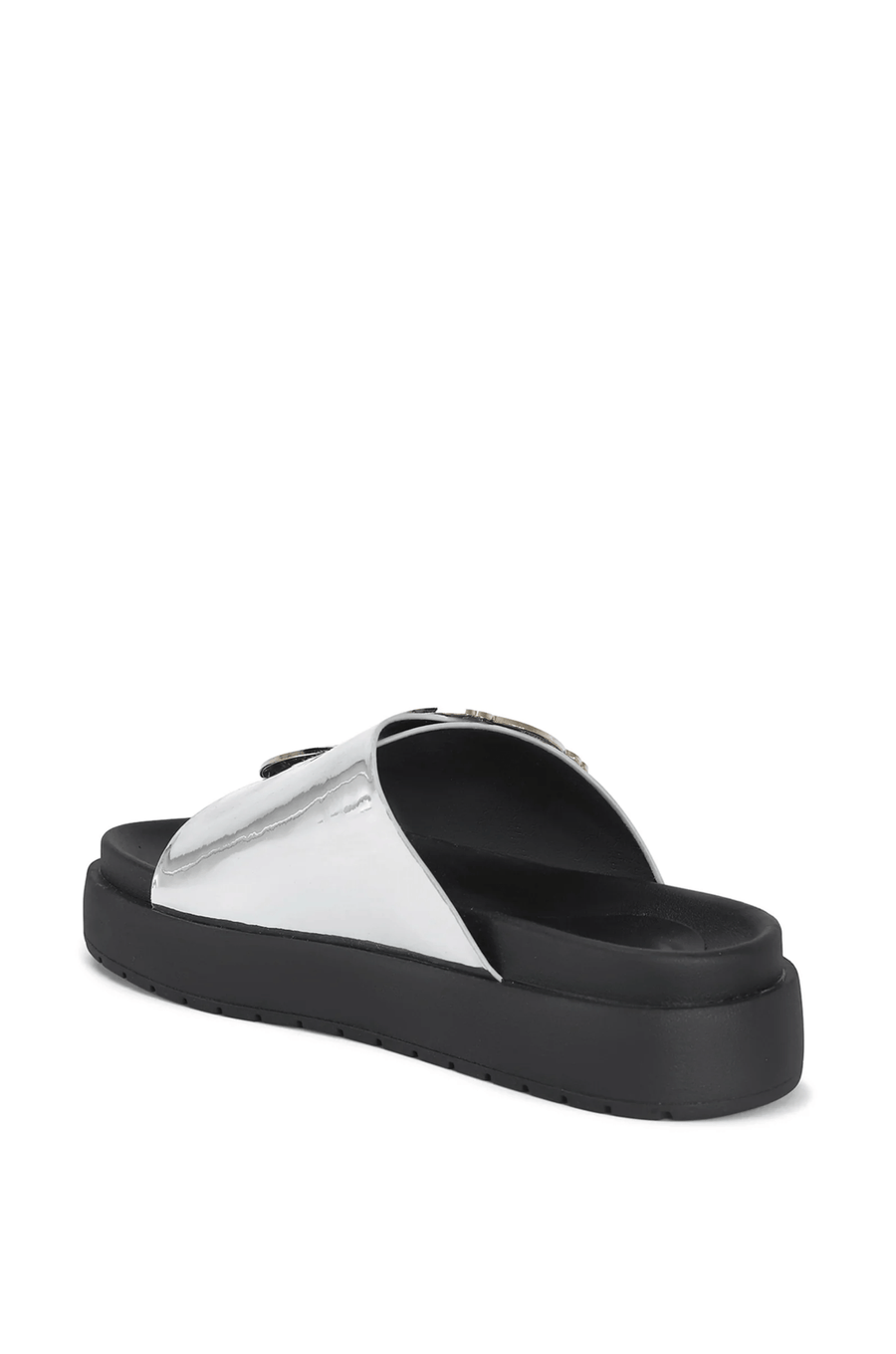 CHANTAYE-SILVER WESTERN OVERSIZED BUCKLE SANDAL