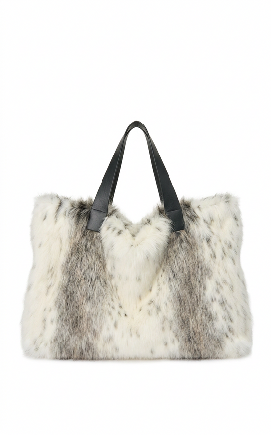 CONFIDANTE-CREAM FAUX FUR HANDBAG