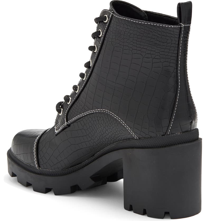 SURREAL CROC LACE UP HEELED BOOTIE
