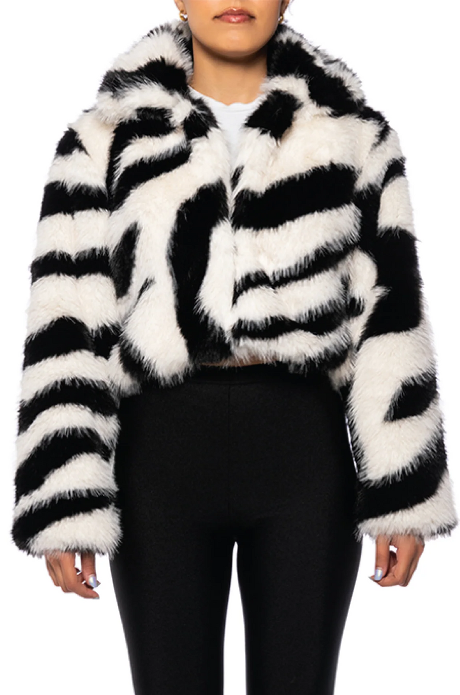 DAYANNE-ZEBRA FAUX FUR JACKET