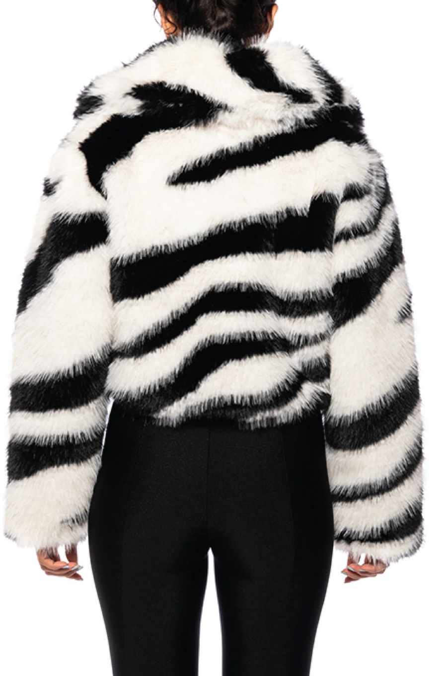 DAYANNE-ZEBRA FAUX FUR JACKET