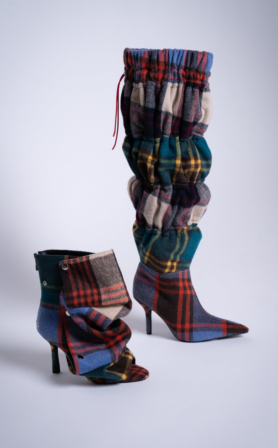 ELODIE-PLAIDMULTI STILETTO BOOT
