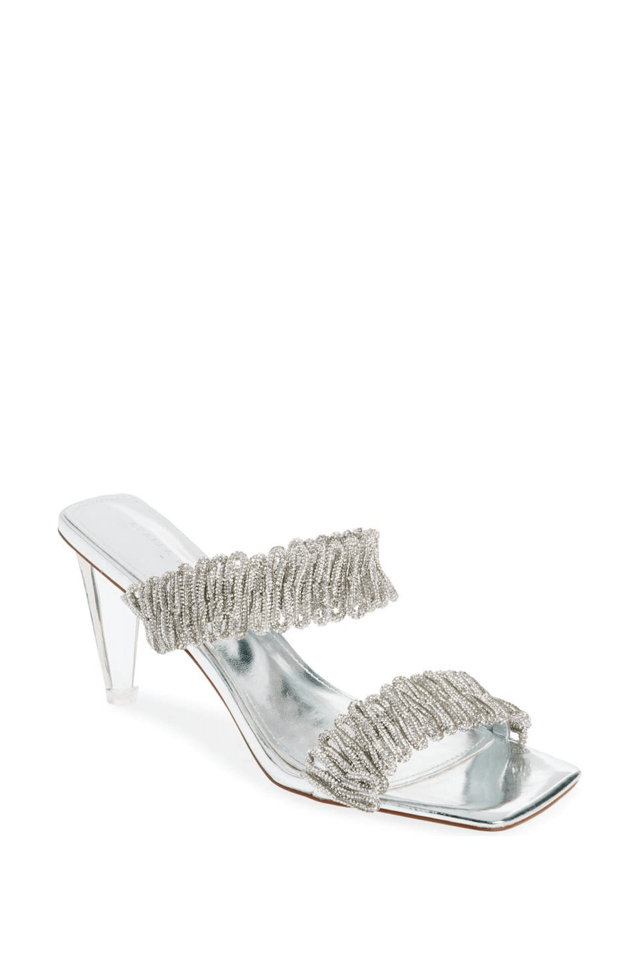 VINEMULE-SILVER BLOCK HEELED SANDAL