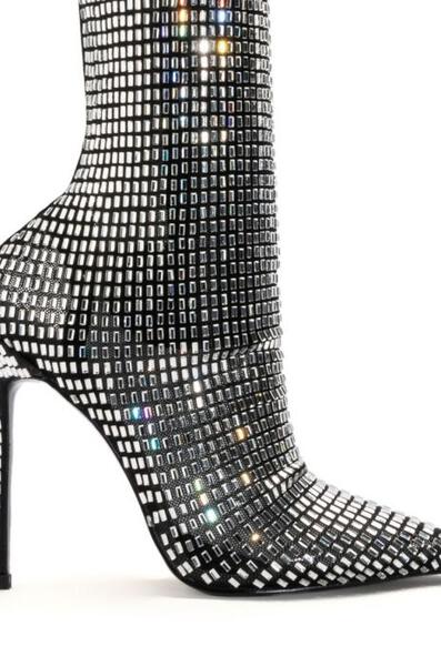 ADALEE-SILVER STILETTO BOOTIE