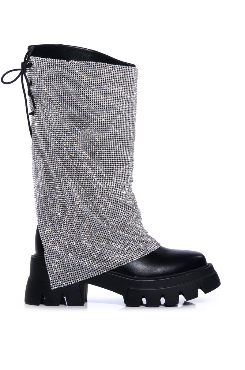 BLOOMFIELD-SILVER CHAINMAIL PU BOOT
