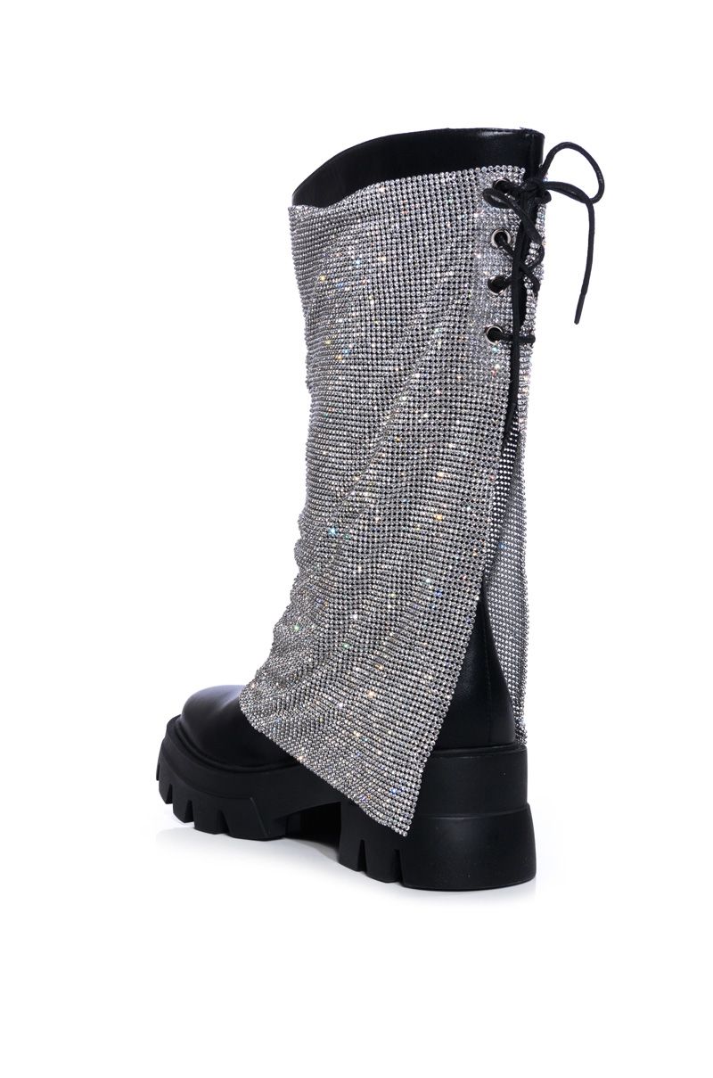 BLOOMFIELD-SILVER CHAINMAIL PU BOOT