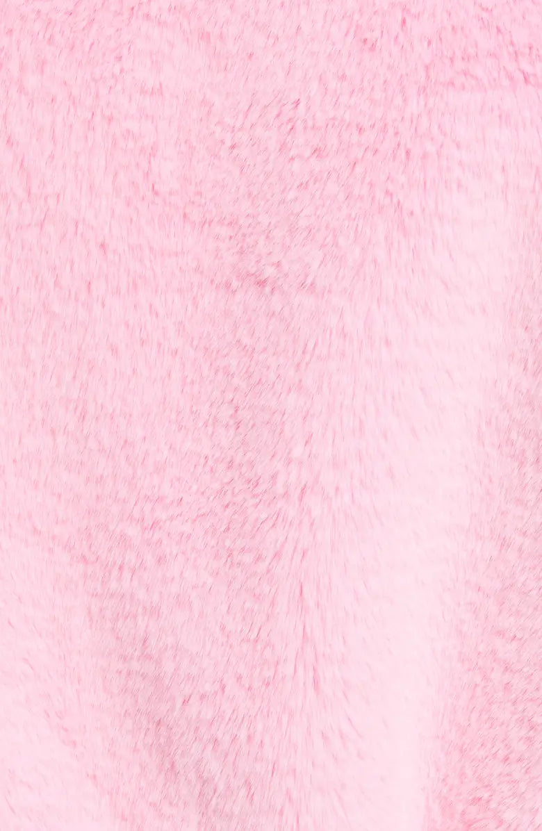 DREW-STREET PINK CROPPED TEDDY JACKET