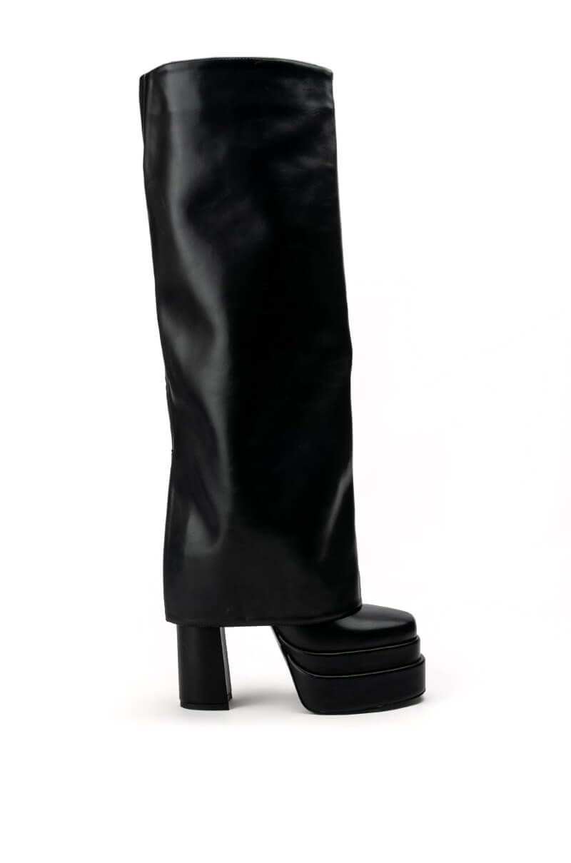 INVISIBLE-BLACK PLATFORM FOLD OVER BOOT